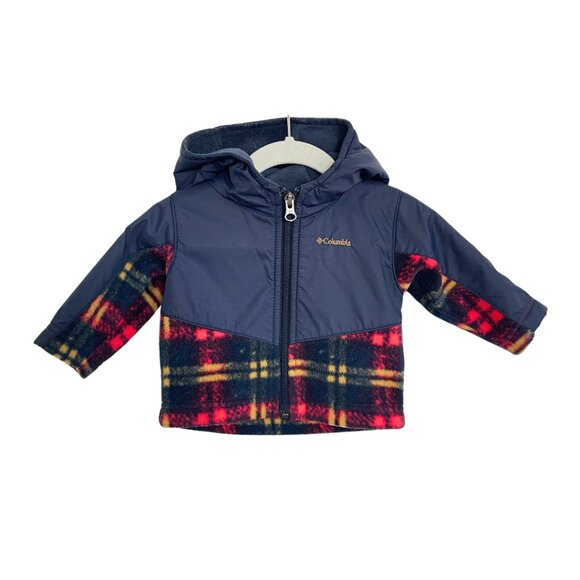 Columbia Jacket Infant 3-6 Months Blue Red Fleece Steen Mountain Full Zip Hoodie - Picture 1 of 13